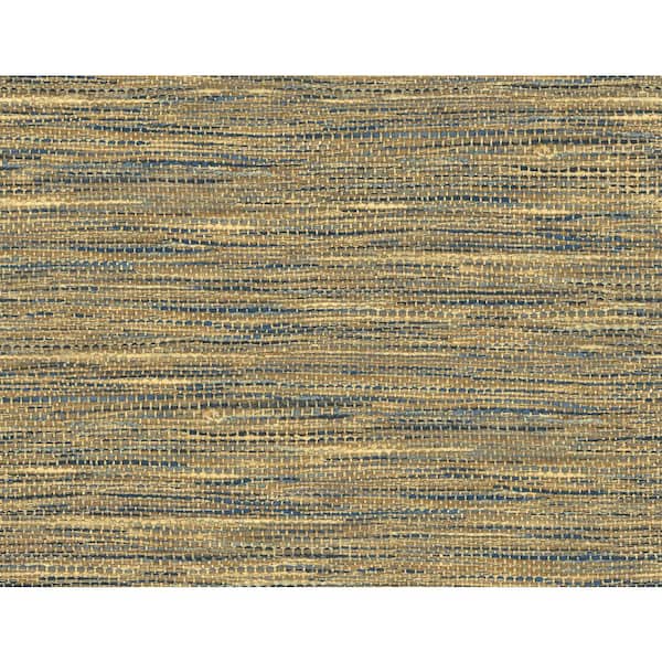Seabrook Designs Honey and Navy Rina Faux Paper Unpasted Wallpaper Roll (60.75 sq. ft.)