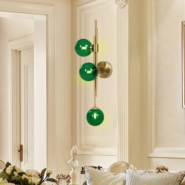 Three olive green Modern Shades for Wall Sconce In store Lacquer on Paper