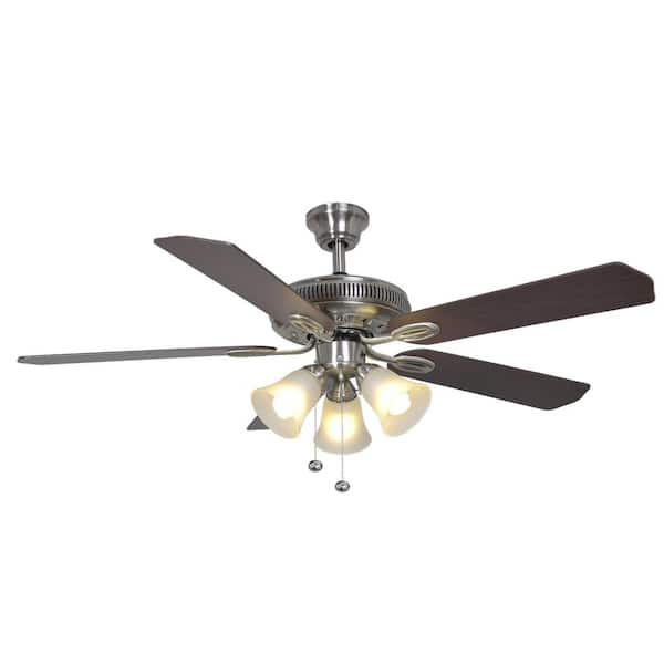 Hampton Bay Glendale II 52 in. LED Brushed Nickel Ceiling