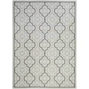 Courtyard Light Gray/Anthracite 7 ft. x 10 ft. Geometric Indoor/Outdoor Patio  Area Rug