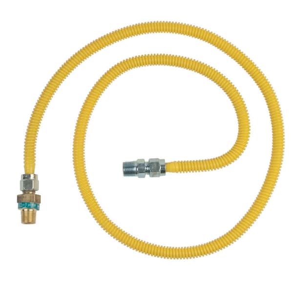 Gas Connector w/Safet 1/2 in. OD BrassCraft 1/2 in MIP x 1/2 in MIP x 36 in 