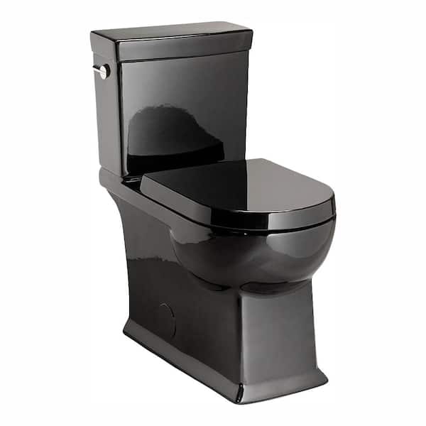 Schon 2-Piece 1.28 GPF Single Flush Round Toilet in Black