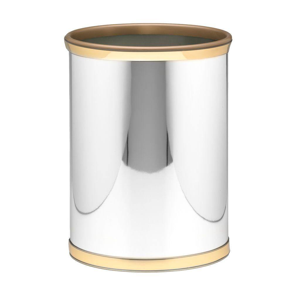 Mylar 13 Qt. Polished Chrome and Brass Oval Waste Basket price history on PriceWatchPro