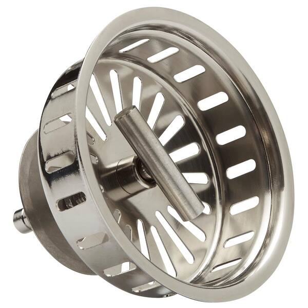 Glacier Bay Stainless Steel Basket Strainer and Spin Lock Strainer in Stainless Steel