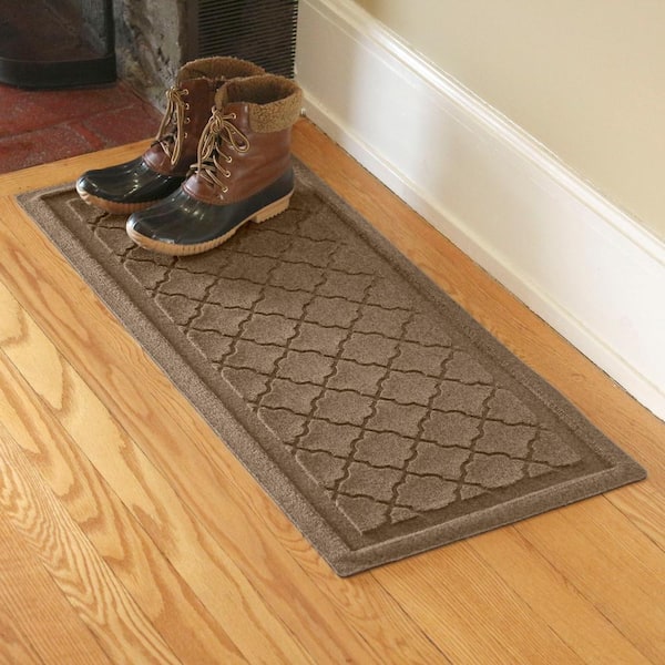 Waterhog Cordova 15 in. x 36 in. PET Polyester Indoor Outdoor Boot Tray Camel