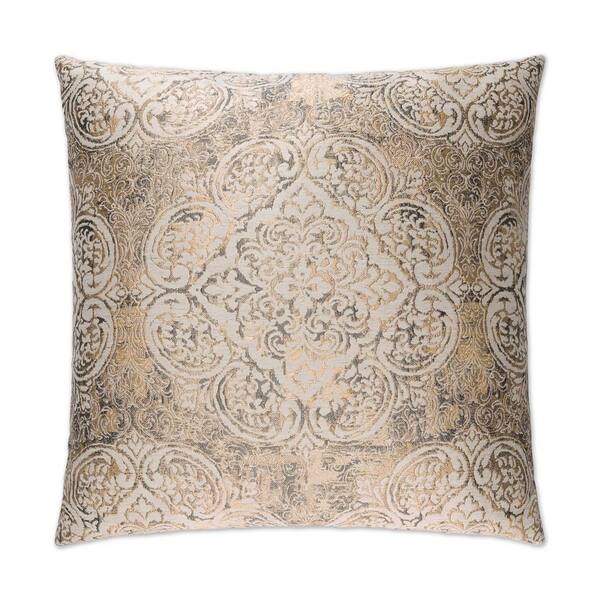 Unbranded Vogue Pewter Geometric Down 24 in. x 24 in. Throw Pillow