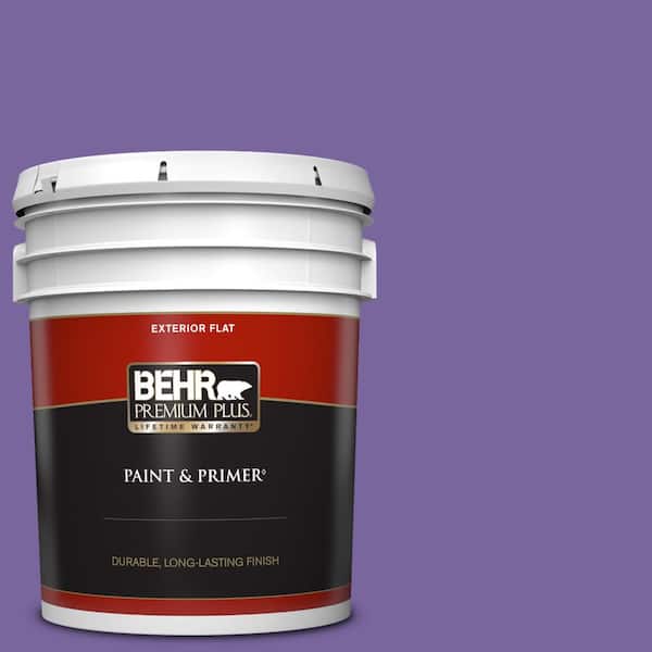 BEHR PREMIUM PLUS 5 gal. #PPU16-03 Purple Paradise Flat Exterior Paint & Primer