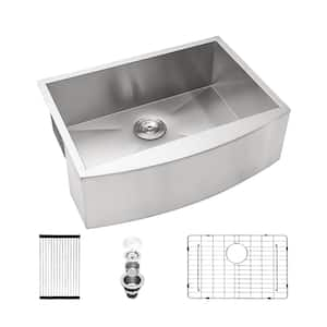 MetalCraft 24 in. Farmhouse Single Bowel 18-Gauge Stainless Steel Kitchen Sink with Bottom Grids