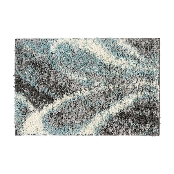 World Rug Gallery Blue 2 ft. x 3 ft. Contemporary Cozy Plush Shag Area Rug