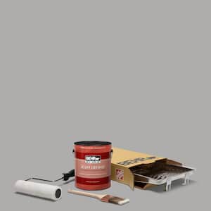 1 gal. #N520-3 Flannel Gray Ultra Extra Durable Flat Interior Paint and 5-Piece Wooster Set All-in-One Project Kit