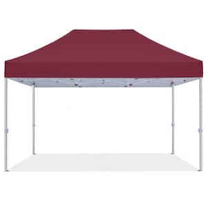 Commercial 10 ft. x 15 ft. Burgundy Pop Up Canopy Tent with Roller Bag