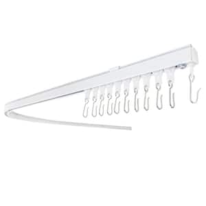 Heavy Duty 1 in. Dia Ceiling Mounted 90° Curved Corner Single Curtain Track 10 ft.