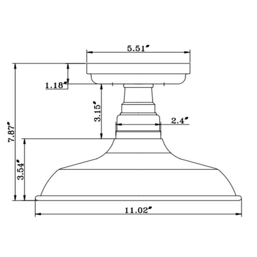Galvanized Steel Farmhouse Semi-Flush Ceiling Light