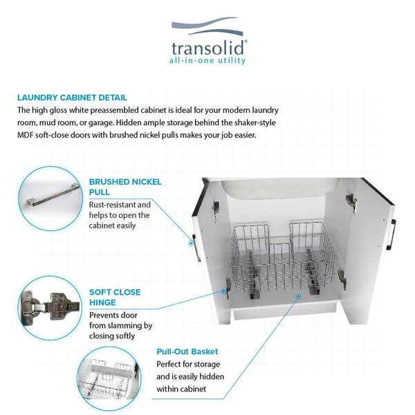 Transolid Tc-2020-wcw 20-in. All-in-One Laundry/Utility Sink Kit in White