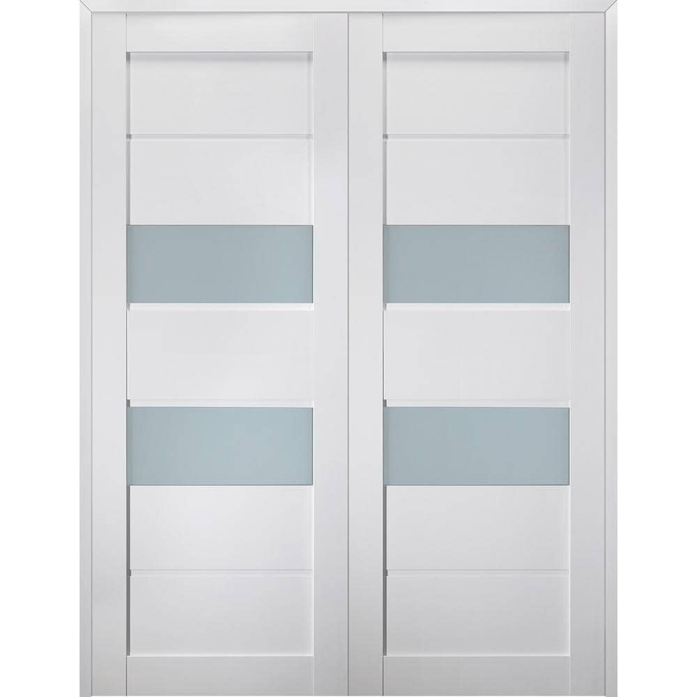 Belldinni Dessa 56 in. x 79.375 in. Both Active Frosted Glass Bianco ...