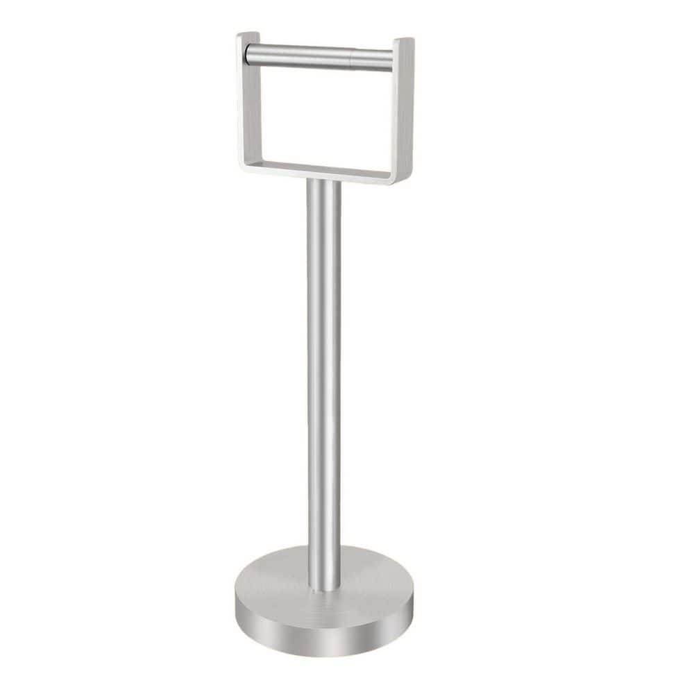 Stainless Steel Freestanding Toilet Paper Holder Stand, Extra-Weighted Base No Tipping for Bathroom in Brushed Nickel price history on PriceWatchPro