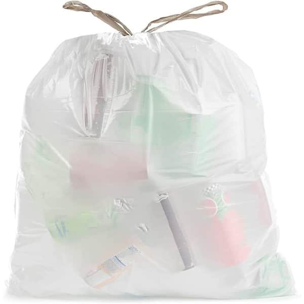 Commander 13 gal. 0.78 Mil White Trash Bags 24 in. x 27 in. Pack of 60 for Home, Kitchen and Contractor