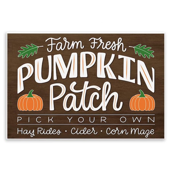 Stupell Industries Farm Fresh Pumpkin Patch Sign by Jalynn Heerdt Unframed Graphic Typography Art Print 10 in. x 15 in.