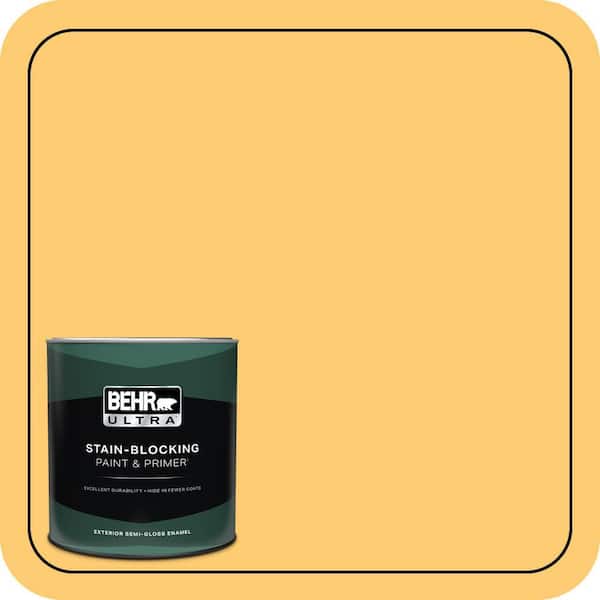 BEHR ULTRA 1 qt. #310B-5 Spiced Butternut Semi-Gloss Enamel Exterior Paint & Primer