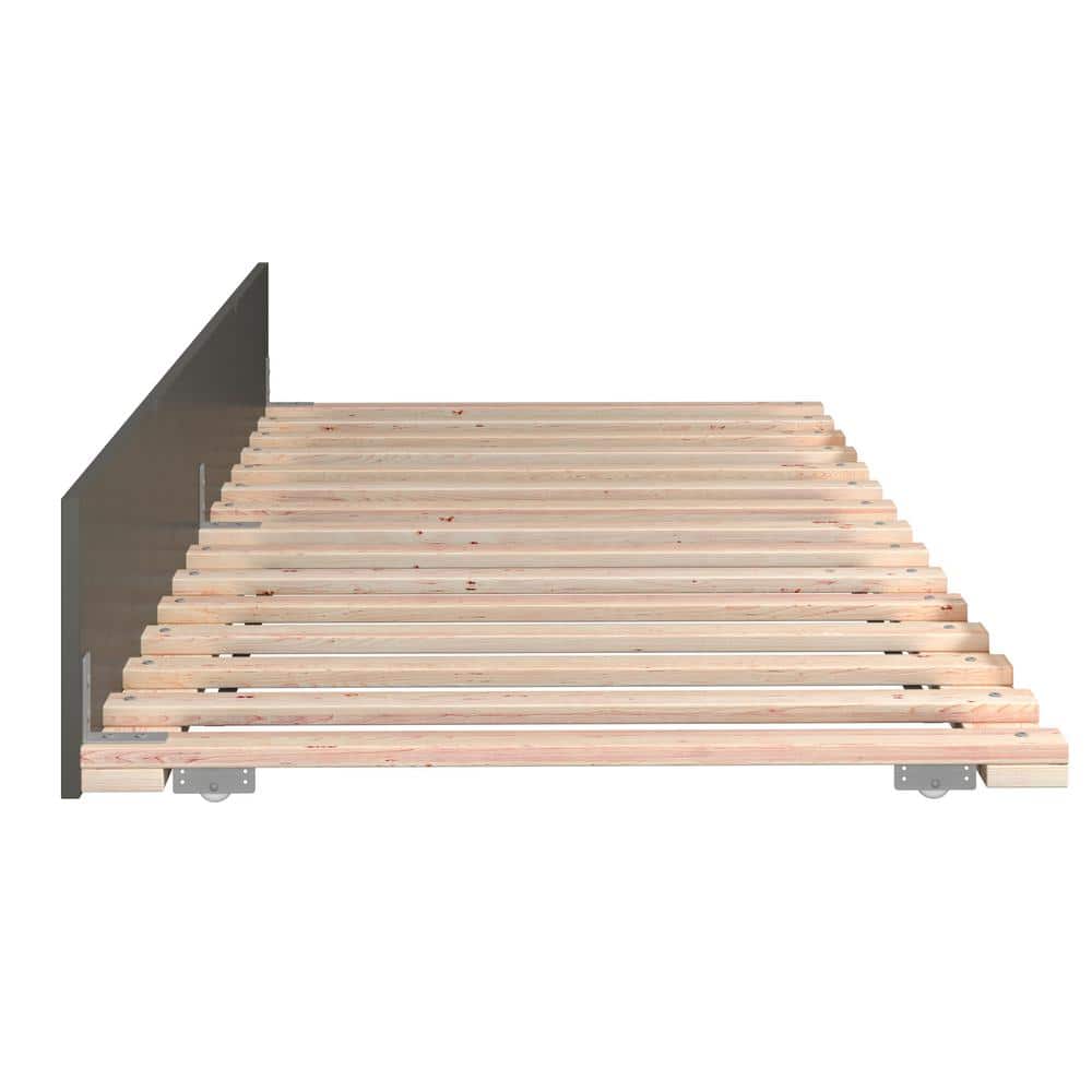 Nantucket Twin Gray Wood Frame Platform Trundle Bed