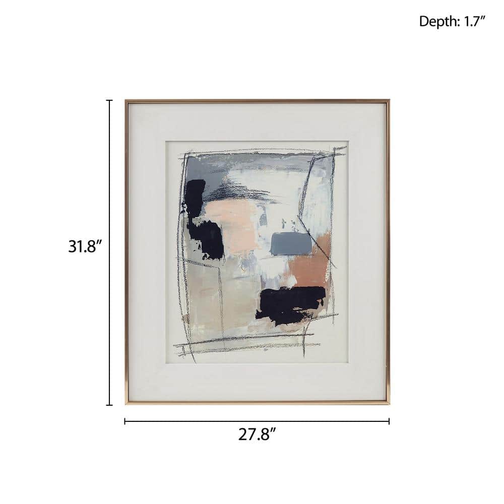 Abstract Neutral Tones Double Matted Framed Glass Wall Art