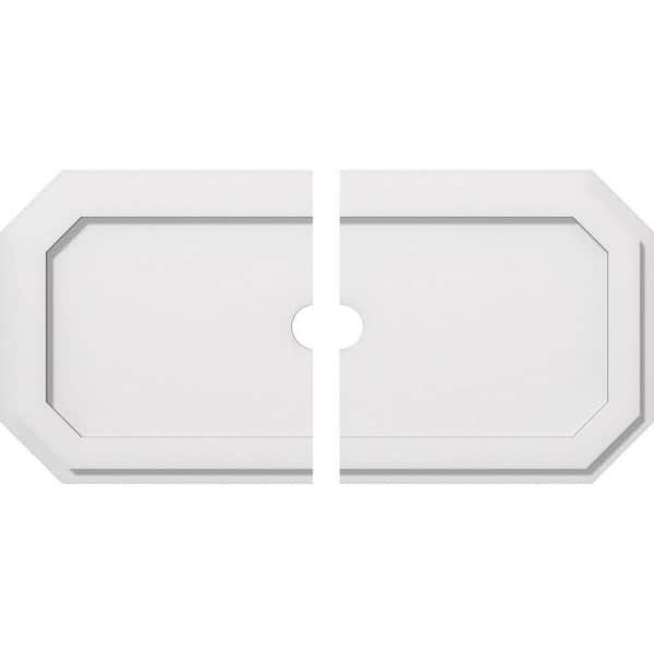 Ekena Millwork 28 in. W x 14 in. H x 2 in. ID x 1 in. P Emerald Architectural Grade PVC Contemporary Ceiling Medallion (2-Piece)
