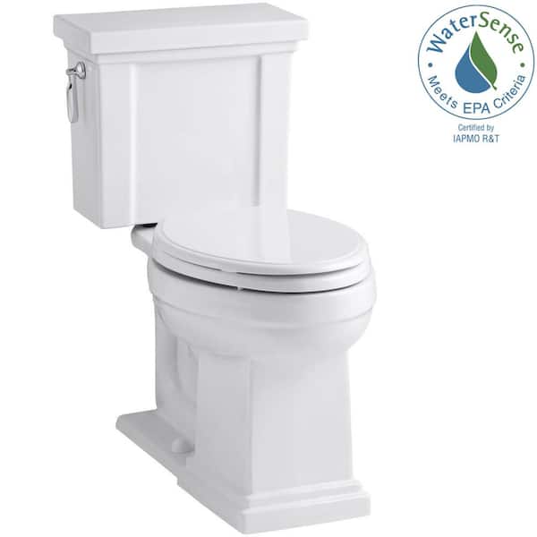 KOHLER Tresham 12 in. Rough In 2-Piece 1.28 GPF Single Flush Elongated Toilet in White Seat Not Included