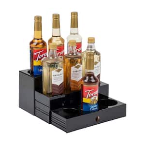 9 -Bottle Black Acrylic Coffee Syrup Station Coffee Bar Accessories Countertop Organizer