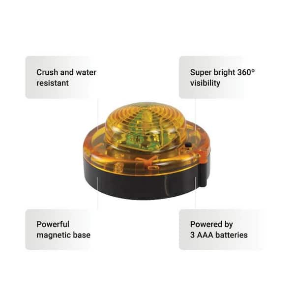 Emergency Beacon  Cob Shape Code 2-Way Low High- Yellow(1-Pack)