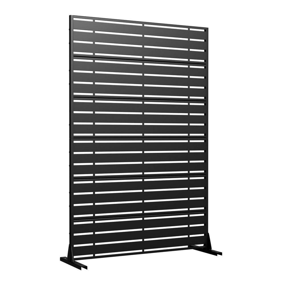 Outdoor Privacy Fence 47 in. L x 16 in. W x 72 in. H Black Galvanized Steel Garden Privacy Screen price history on PriceWatchPro