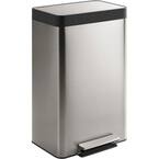 13-Gallon Stainless Steel Step Trash Can with Fingerprint-Resistant Finish