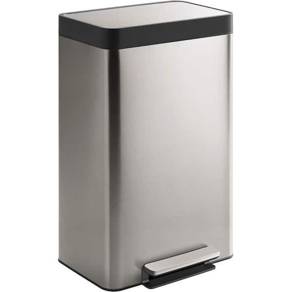 KOHLER 13-Gallon Stainless Steel Step Trash Can with Fingerprint-Resistant Finish
