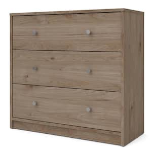 Portland 3-Drawer Jackson Hickory Chest of Drawers 26.89 in. H x 28.5 in. W x 11.85 in. D