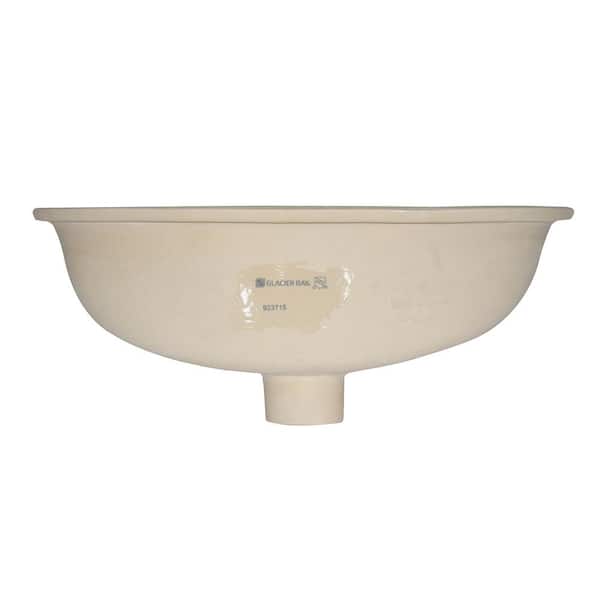 Glacier Bay 19.5 in. Undermount Oval Vitreous China Bathroom