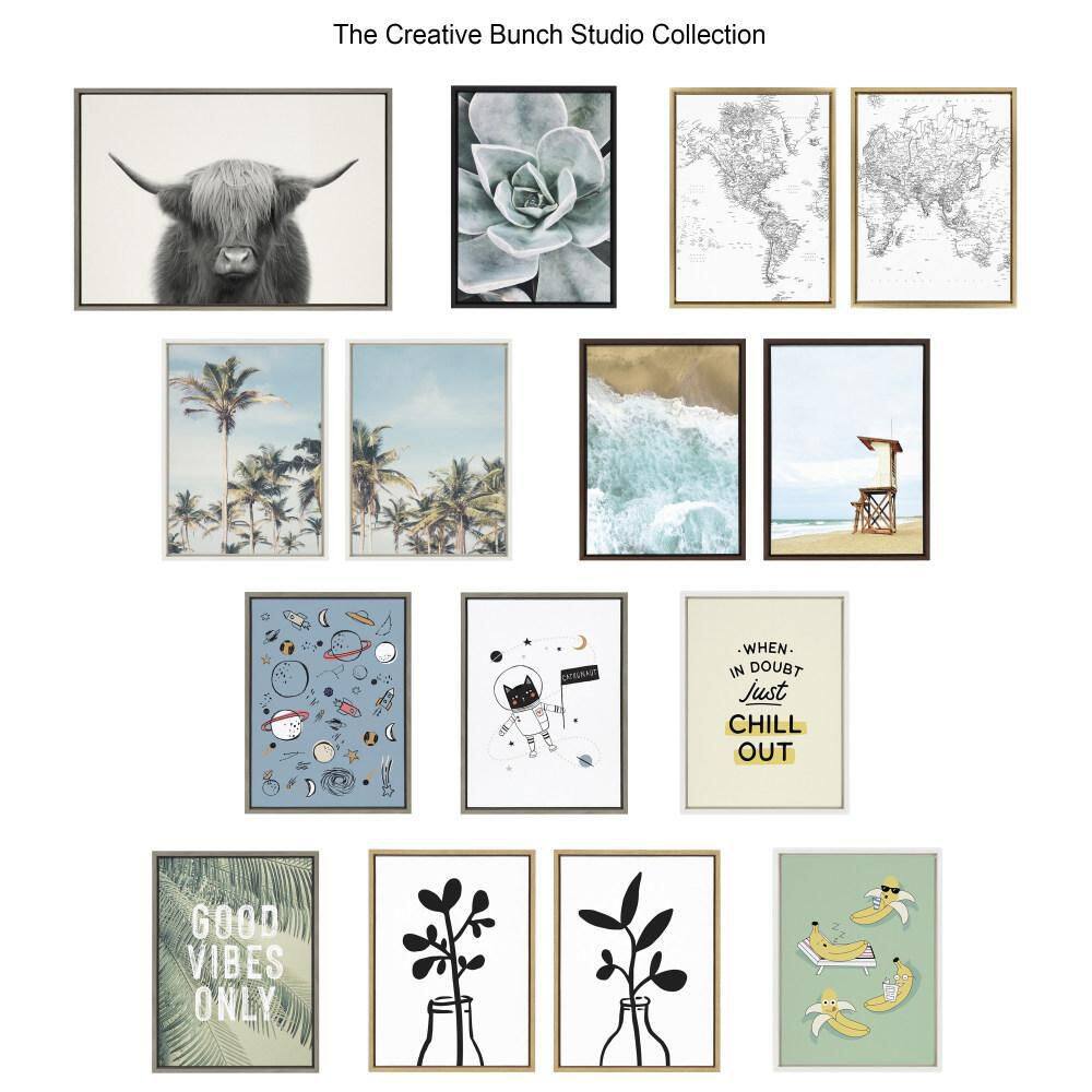 Herd of Highland Cows Black and White Framed Canvas Art