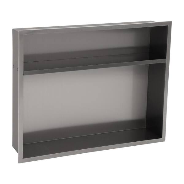 Sarlai 18 in. W x 4 in. H x 14 in. D Stainless Steel Shower Niche Set ...