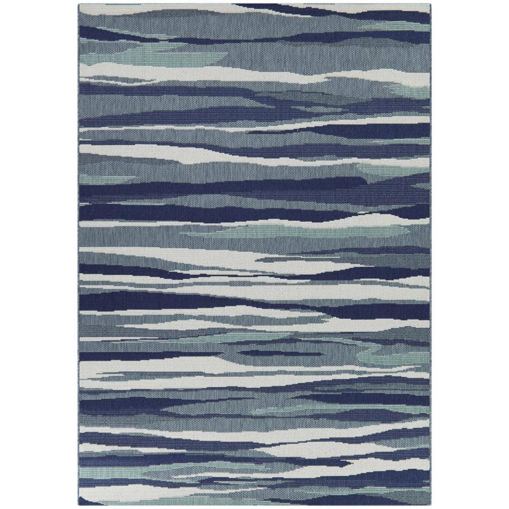 Larkin Dark Blue 8 ft. x 10 ft. Abstract Indoor/Outdoor Area Rug