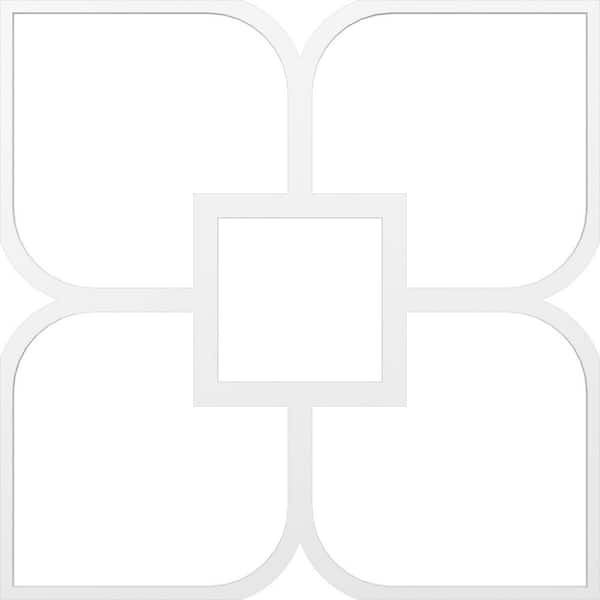 Ekena Millwork Large Olivia Fretwork 3/8 in. x 7 ft. x 7 ft. White PVC Decorative Wall Paneling 1-Pack