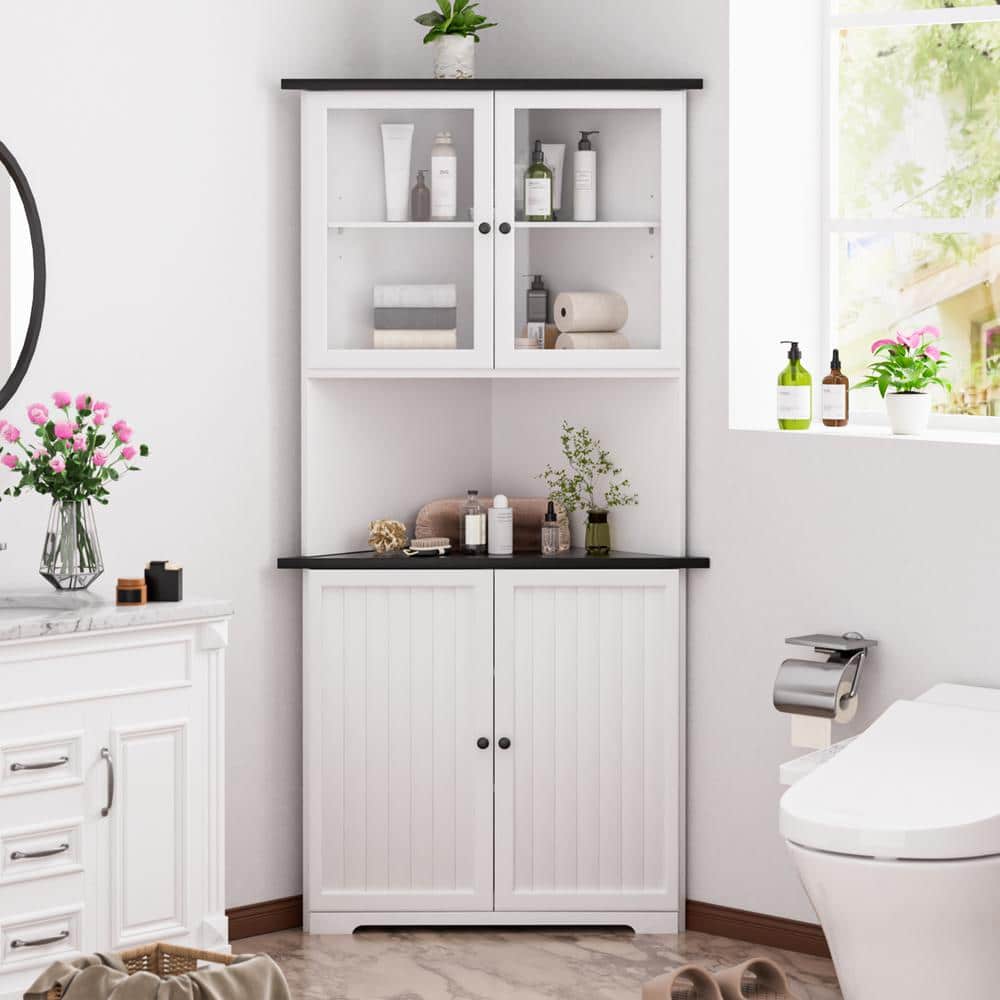 Corner linen storage cabinet discount