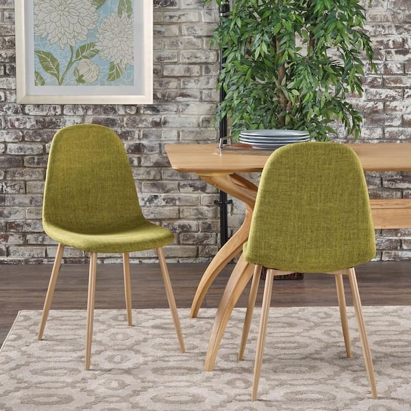 Raina Green Fabric Upholstered Dining Chair (Set of 2)