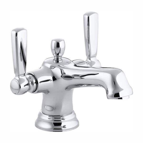 KOHLER Bancroft 4 in. Centerset 2-Handle Low-Arc Bathroom Faucet in Polished Chrome