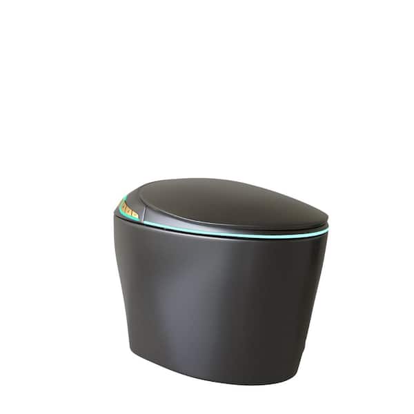 Elongated Smart Bidet Toilet 1.28 GPF in Grey with Auto Open/Close,Dryer and Warm Water,LED Display,Foot Sensor