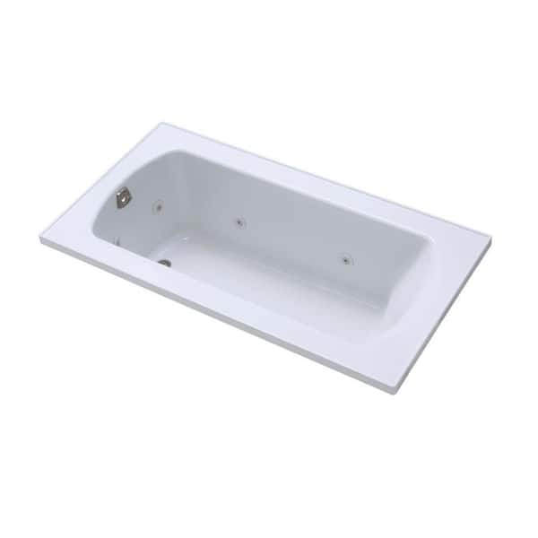 STERLING Lawson 60 in. x 32 in. Decked Drop Whirlpool Tub with Left-Hand Drain in Almond