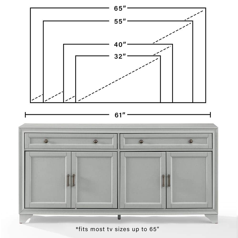 Tara Distressed Gray 61'' MDF Wood Sideboard