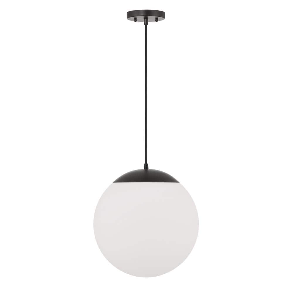 Modern Black Globe Pendant Light with Clear Glass Shade