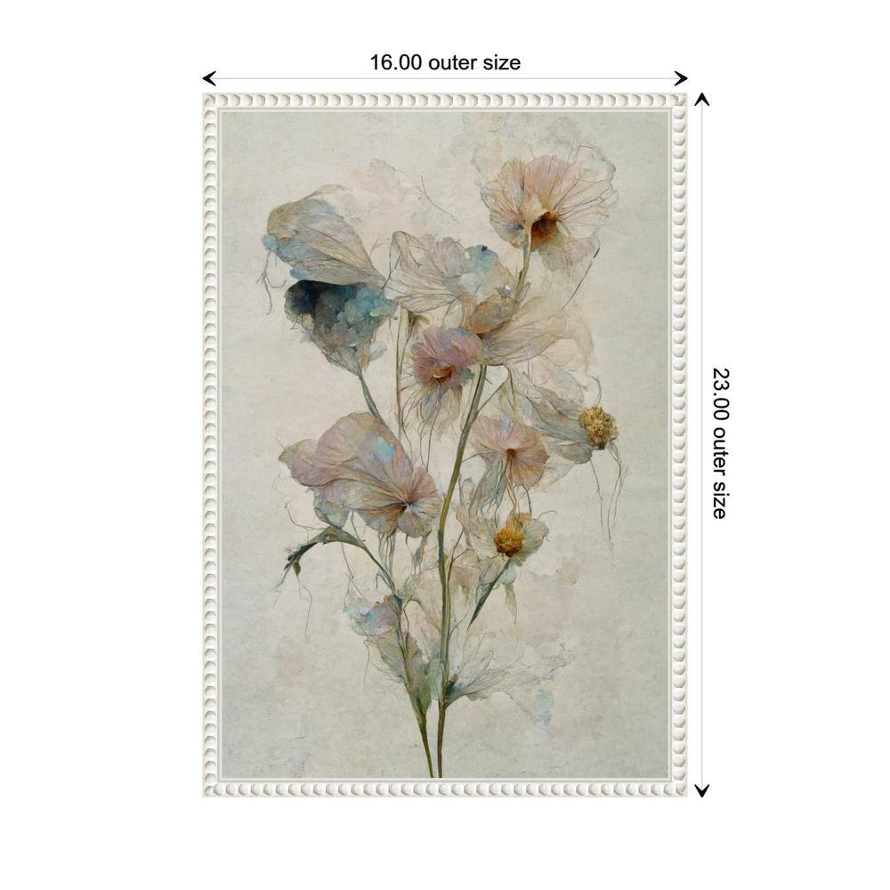 Ethereal Botanical Beaded Framed Canvas Wall Art