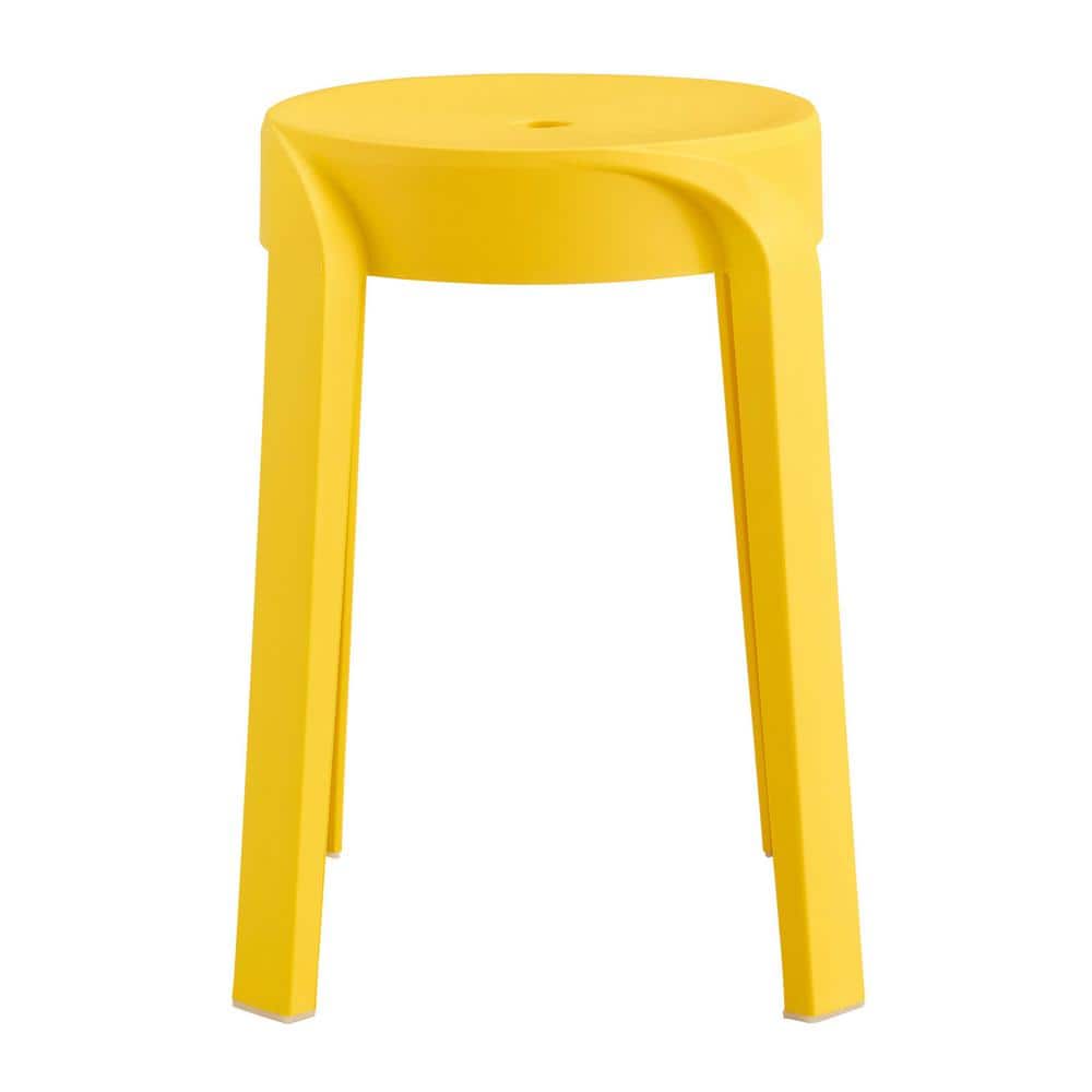 Stackable Plastic Outdoor Bar Stools 4-Pack