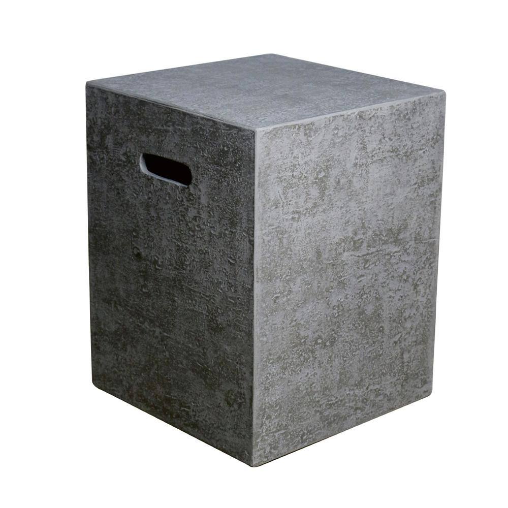 Light Gray Concrete Propane Tank Cover Side Table