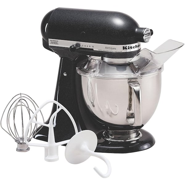 KitchenAid Artisan 5 Qt. 10-Speed Caviar Stand Mixer with Flat Beater, 6-Wire  Whip and Dough Hook Attachments KSM150PSCV - The Home Depot