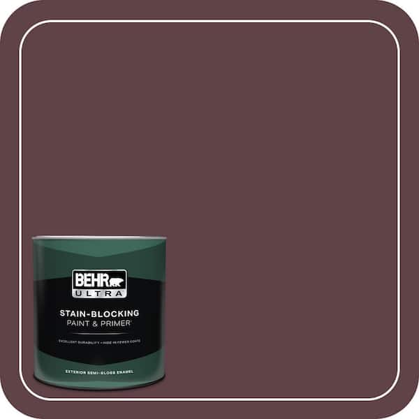 BEHR ULTRA 1 qt. #110F-7 Deep Garnet Semi-Gloss Enamel Exterior Paint & Primer